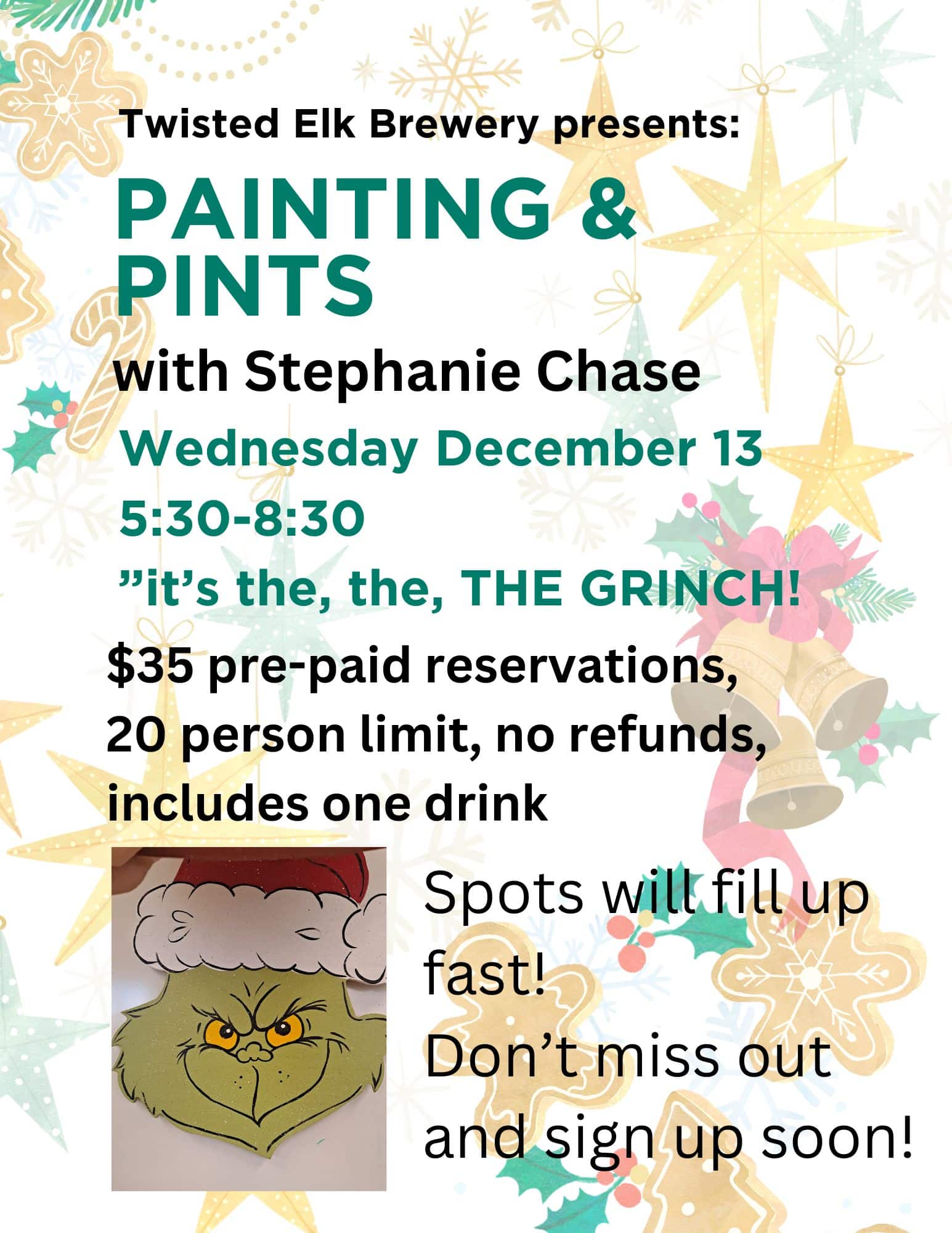 Christmas Painting & Pints #2 (12/13/2023)